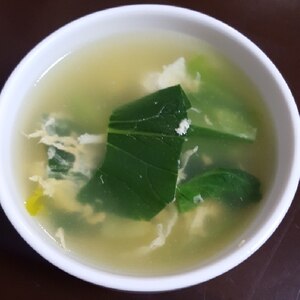 小松菜と卵の中華スープ